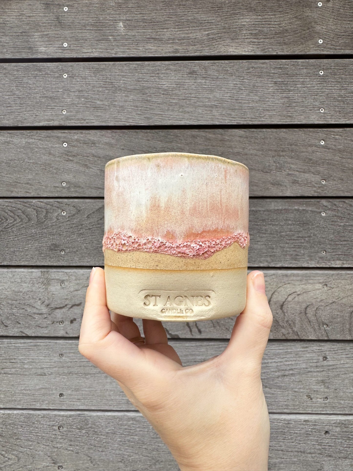 Blush Glaze Candle with Stamped Heart - Fragrance Candle Wax Online