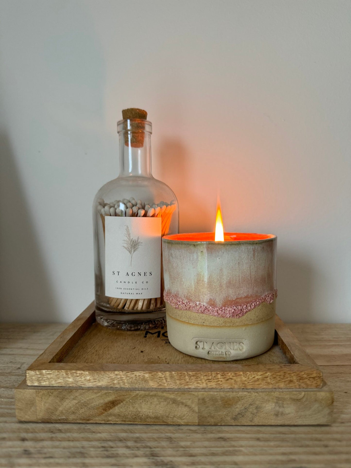 Blush Glaze Candle with Stamped Heart - Fragrance Candle Wax Online